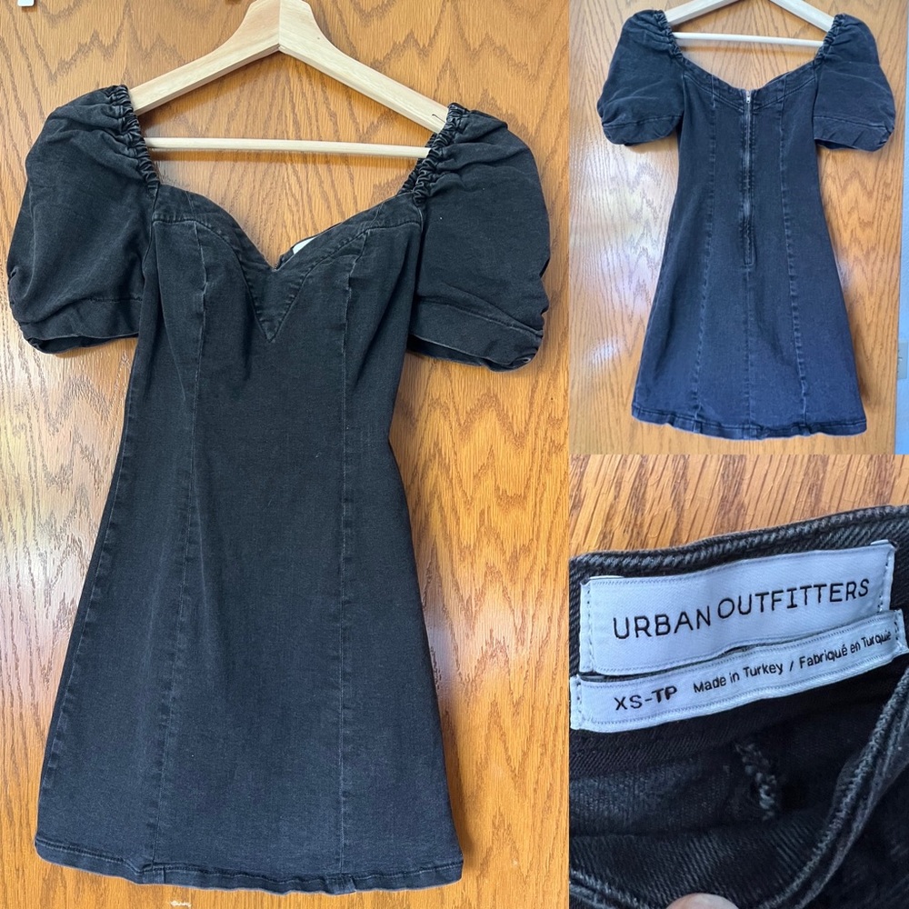 Urban Outfitters - Chelsea denim puff sleeve mini dress